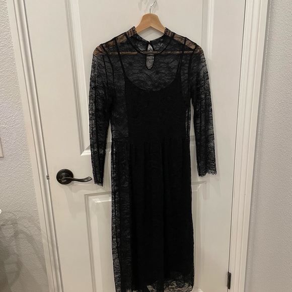 Zara | Dresses | Zara Midi Lace Dress | Poshmark